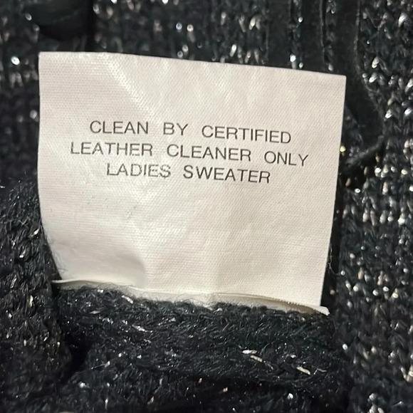 Pioneer Wear | Vintage sparkly sweater w/suede leather detail/tassels women L - Picture 9 of 12